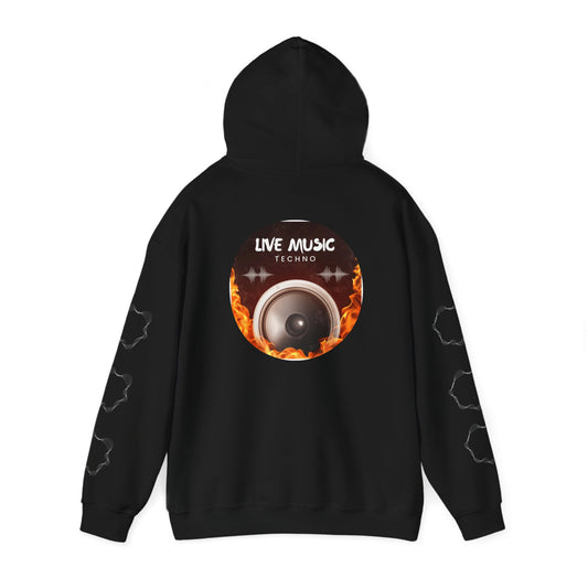 Unisex Heavy Blend Hooded Sweatshirt - 'Unlock' Live Music Techno Design